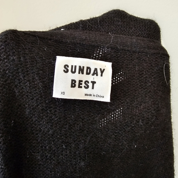 Aritzia Sunday Best Xs Women's Black Sweater Cardigan Open - Picture 3 of 3